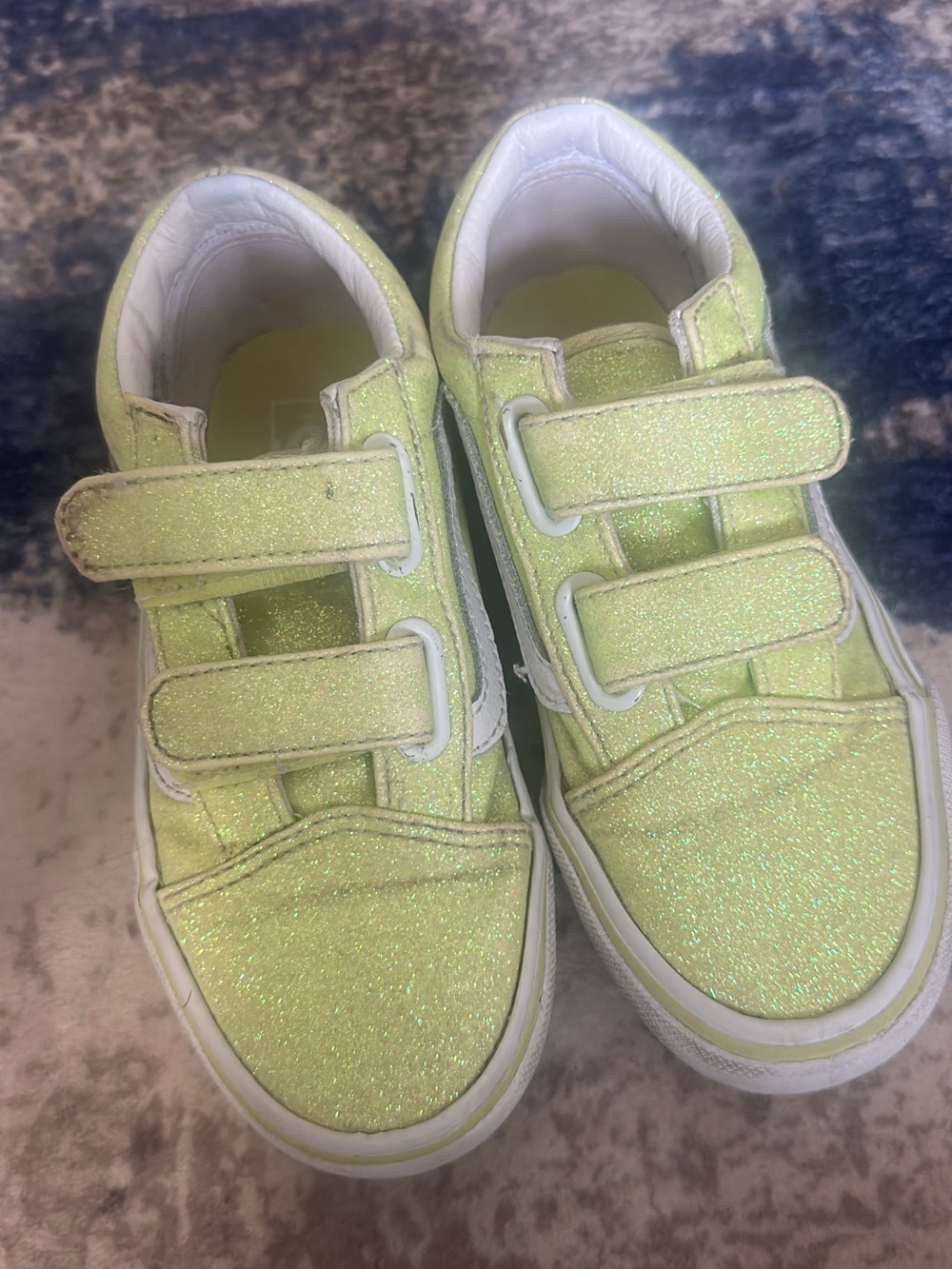 Sparkle Lime Vans kids size 13.5